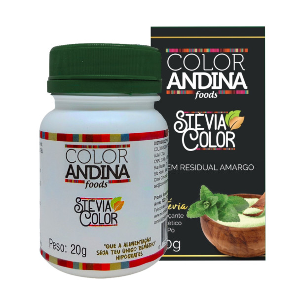 Adoçante Stévia 100% Natural Sem Amargor Color Andina 20g