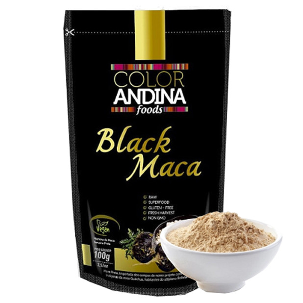 Maca Peruana Black Preta 100% Pura Em Pó 100g Color Andina