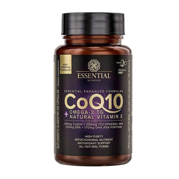 Coenzima Q10 Coq10 Ômega 3 Tg Vitamina E 60 Caps Essential Nutriton