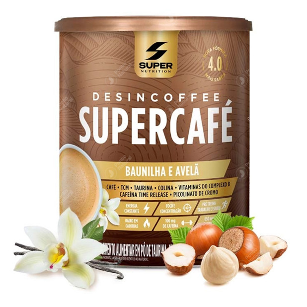 Desincoffee Supercafé 4.0 Termogênico Baunilha e Avelã 220g
