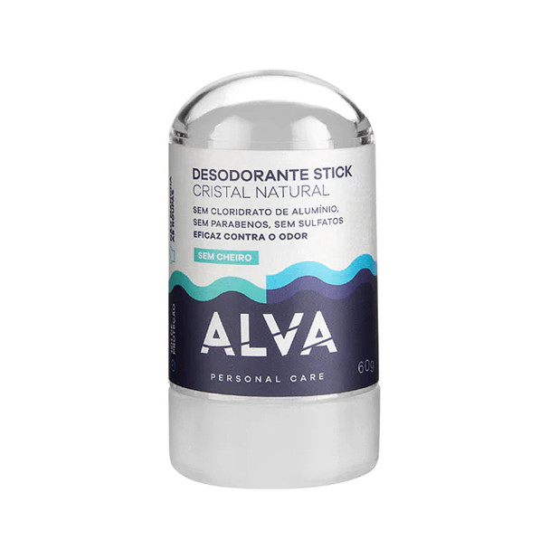 Desodorante Cristal Stick Vegano Sem Cheiro 60g Alva