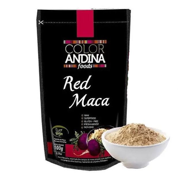 Maca Peruana Red Vermelha 100% Pura Em Pó 100g Color Andina