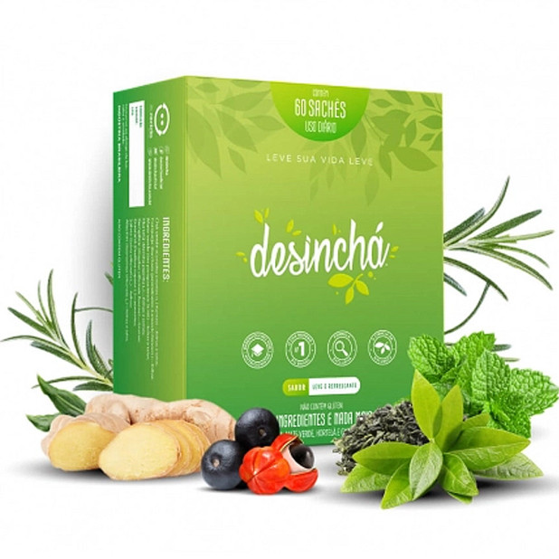 Desincha Dia Chá 100% Original 60 Sachês
