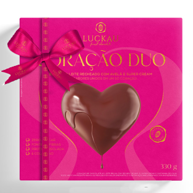 Luckau Coração Duo Chocolate Belga Ao...